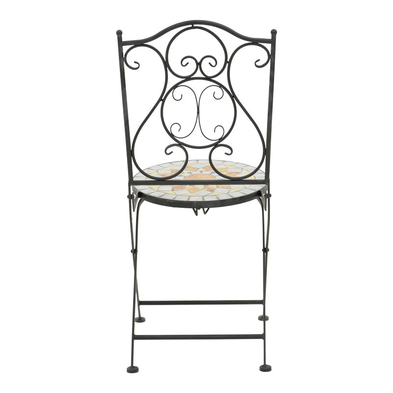 Set de sufragerie Sellis, 3 piese, Mozaic, Negru, 60x60x70 cm