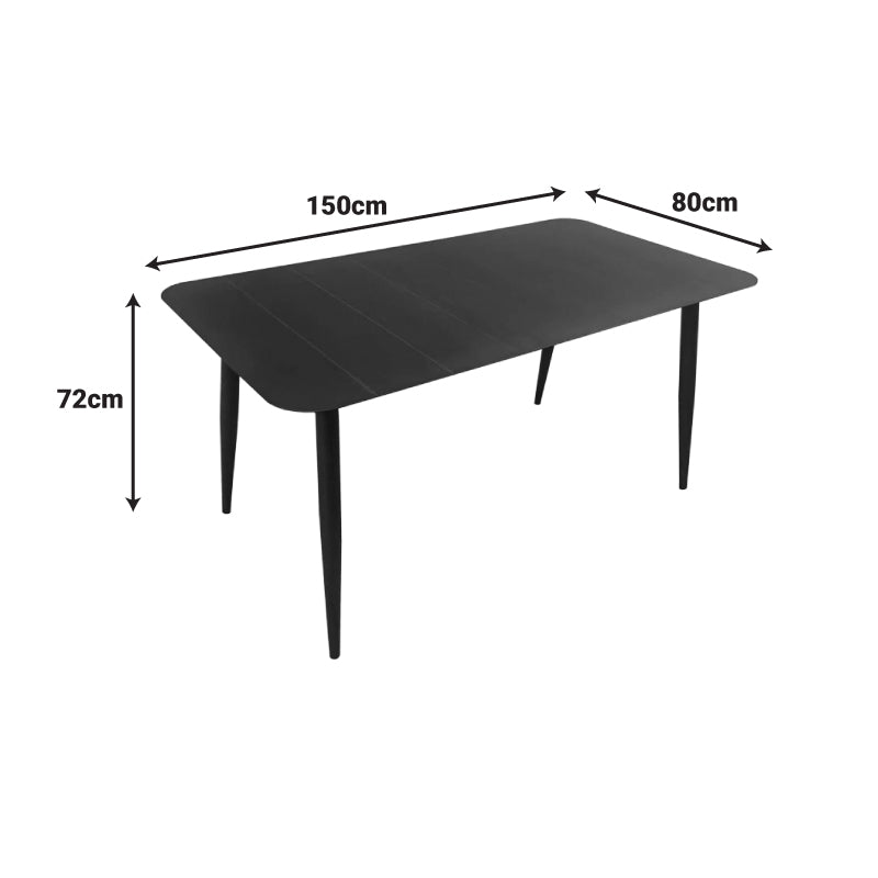 Set de sufragerie exterior Heven Vista, 5 piese, 150x80x72 cm - Negru