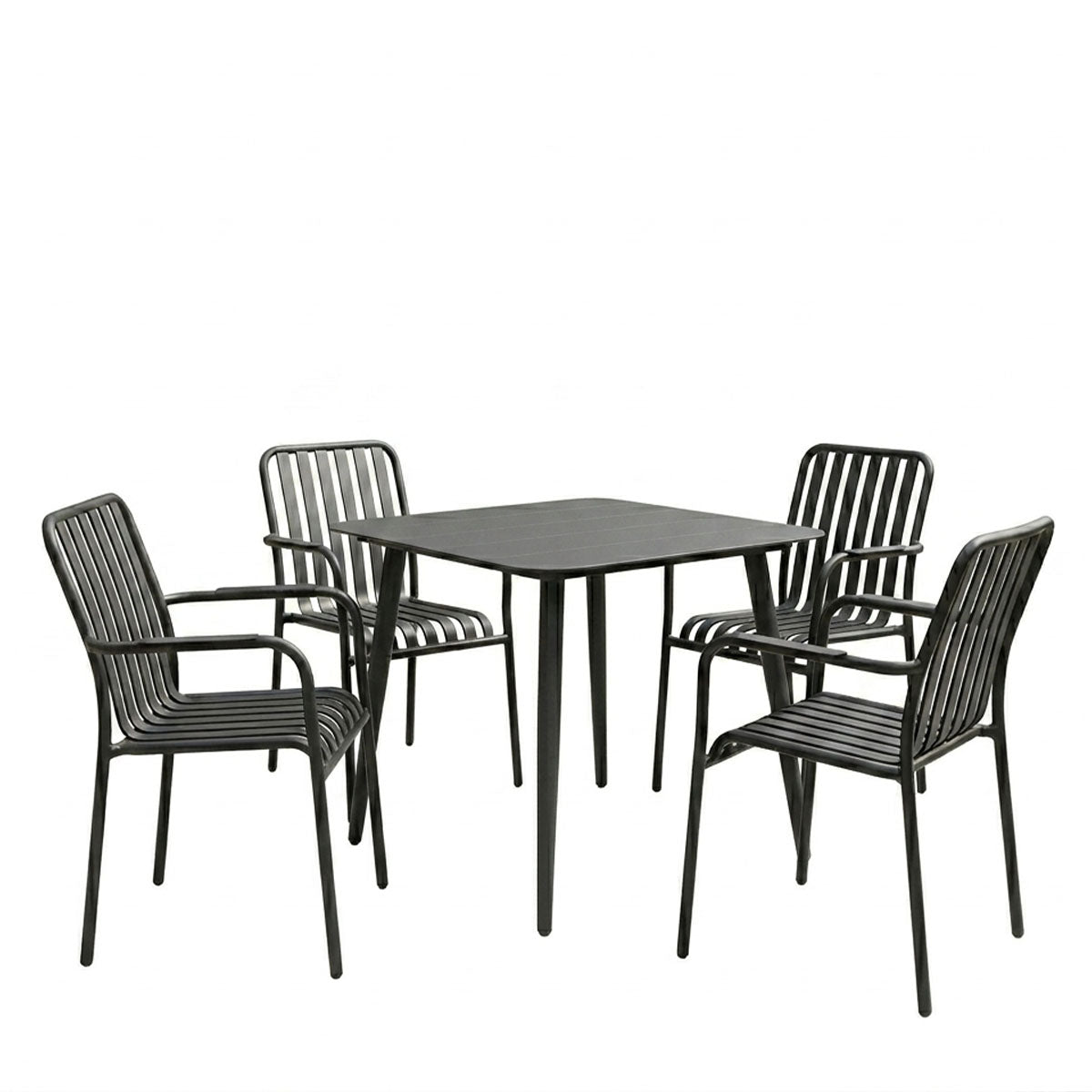 Set de sufragerie exterior Heven Vista, 5 piese, 80x80x72 cm - Negru