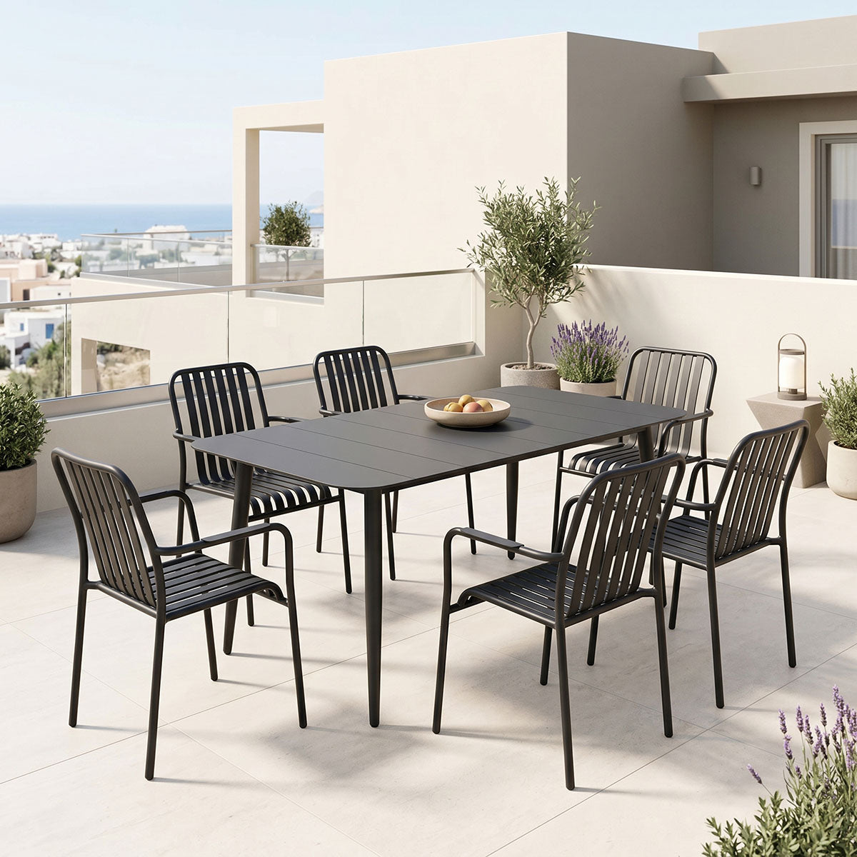 Set de sufragerie exterior Heven Vista, 7 piese, 150x80x72 cm - Set dining exterior Heven Vista, 7 piese, 150x80x72 cm - 200-001602