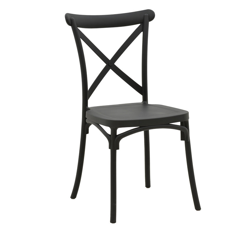 Set grădină masă și scaune Crossie, Antracit, Ø60x75 cm