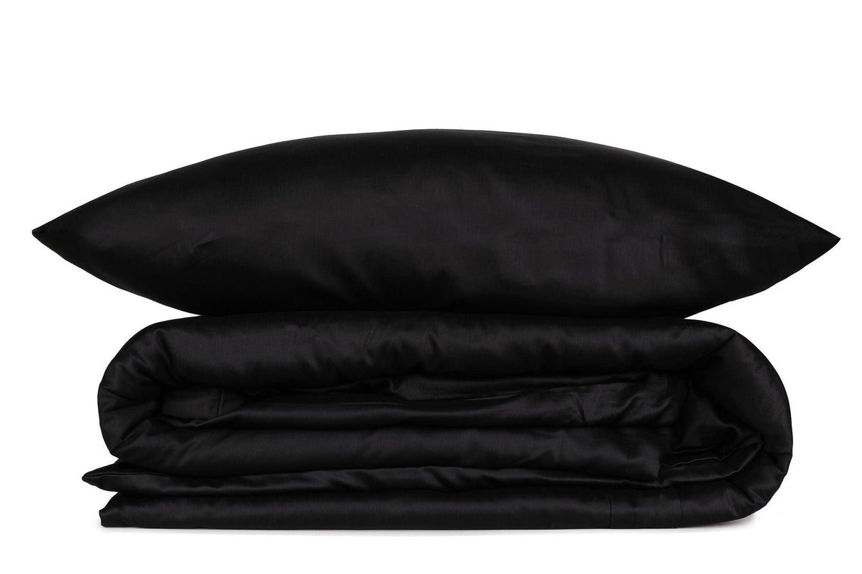 Set Lenjerie de pat Black Night, Satin premium, 200x220 cm