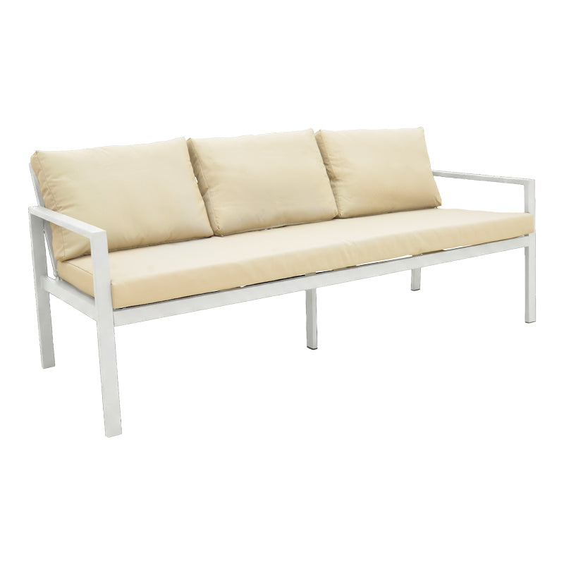 Set lounge exterior Gardenly I, 4 piese, 175x69x72 cm - Alb-Gri-Bej