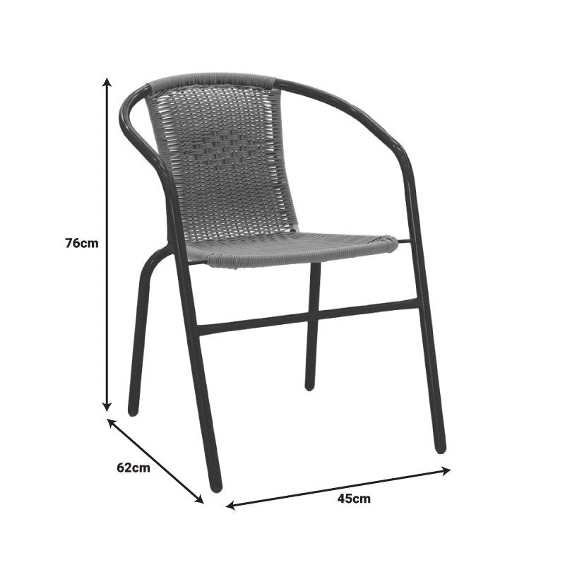 Set de sufragerie cu 5 piese Obbi-Ensure, Metal și sticlă, Negru, 140x80x70 cm