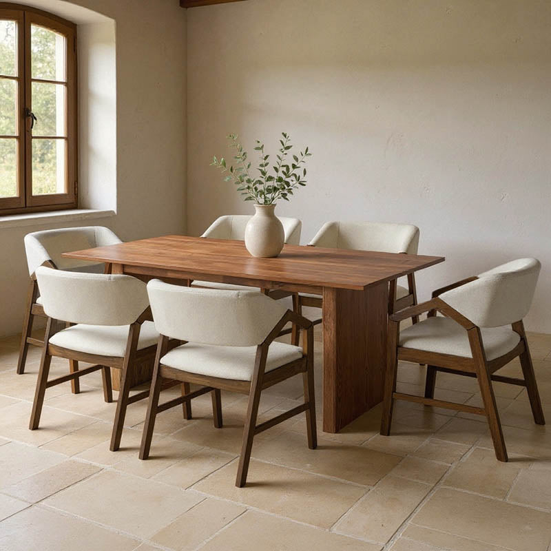 Set de sufragerie Eleganza-Livia 7 piese, nuc, 180x99x76 cm