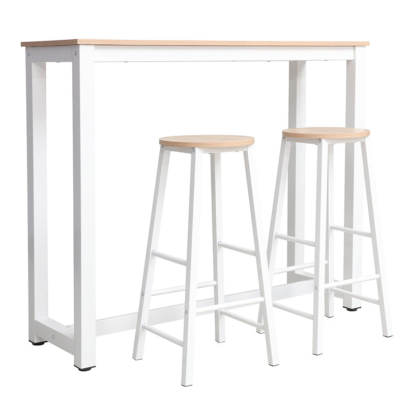Set de sufragerie, bar Marle, Alb - Negru, 120x40x100 cm - Alb