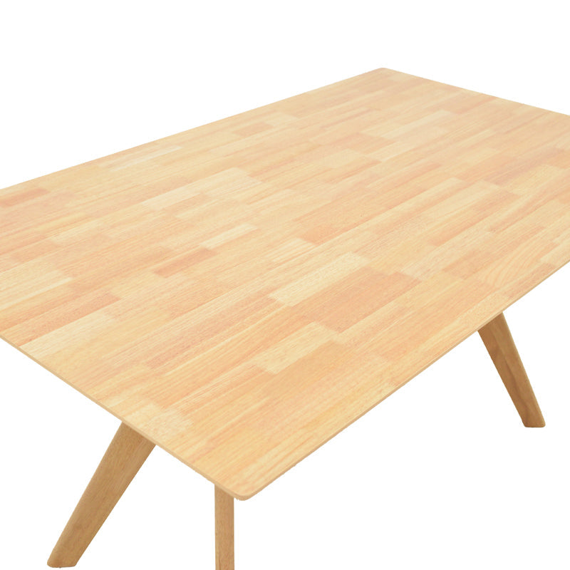 Set de sufragerie Raffles cu 7 piese, lemn cauciucat și ratan, natural, 150x90x76 cm