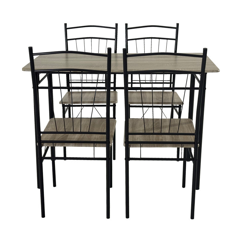 Set masa si scaune 5 piese Reforia, Gri, 110x60x74 cm