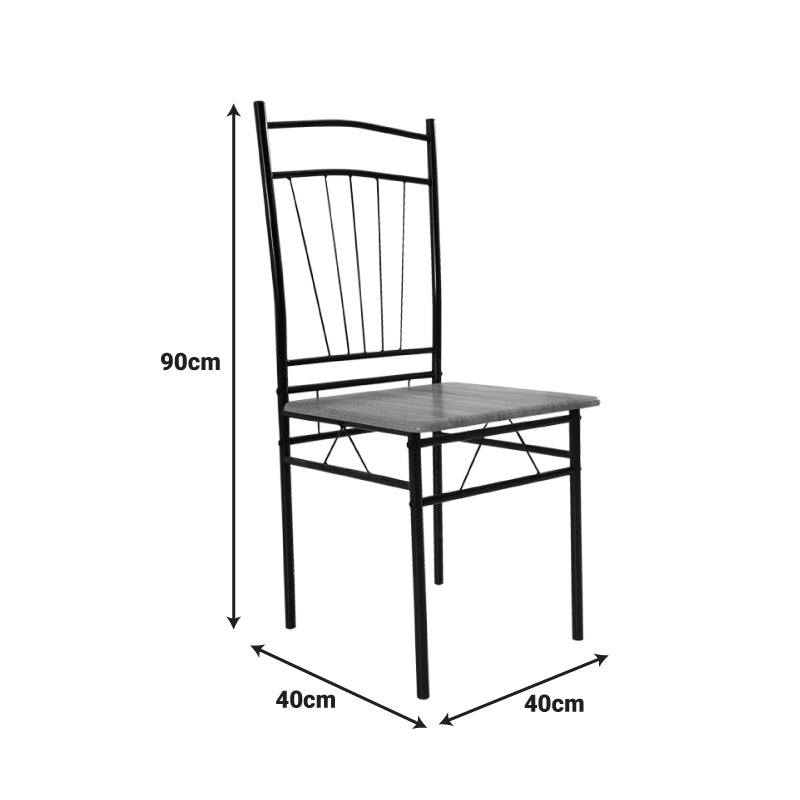 Set masa si scaune 5 piese Reforia, Gri, 110x60x74 cm