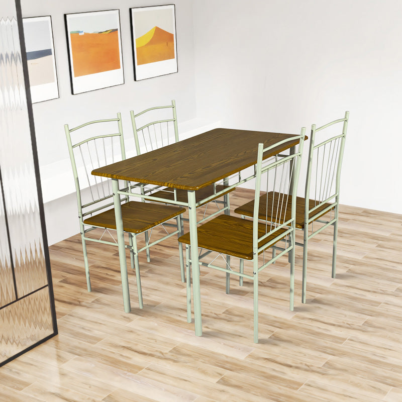 Set masa si scaune 5 piese Reforia, Natural, 110x60x74 cm