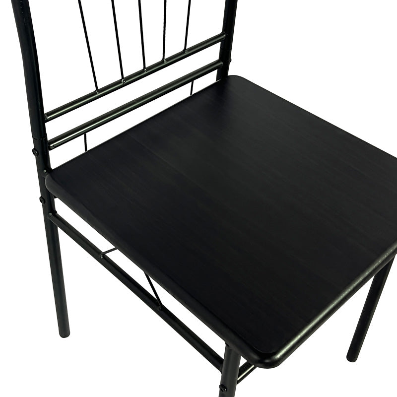 Set masa si scaune 5 piese Reforia, Negru, 110x60x74 cm