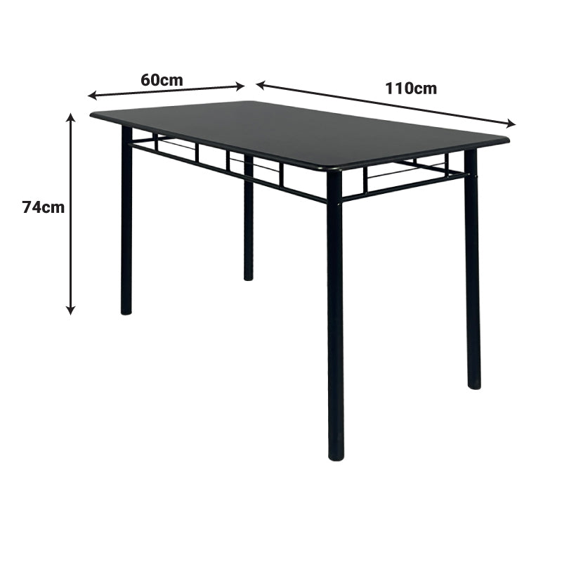 Set masa si scaune 5 piese Reforia, Negru, 110x60x74 cm