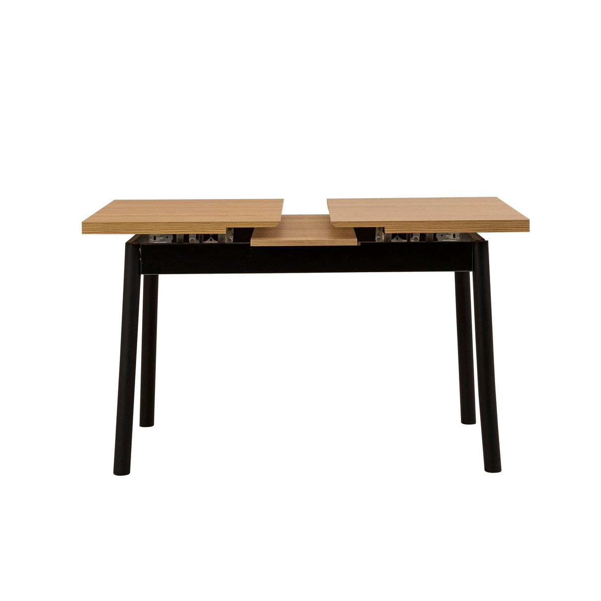 Set masă și scaune extensibile (4 bucăți) OLİVER SBT WHİTE KARİNA 11, Negru, 120x75x75 cm