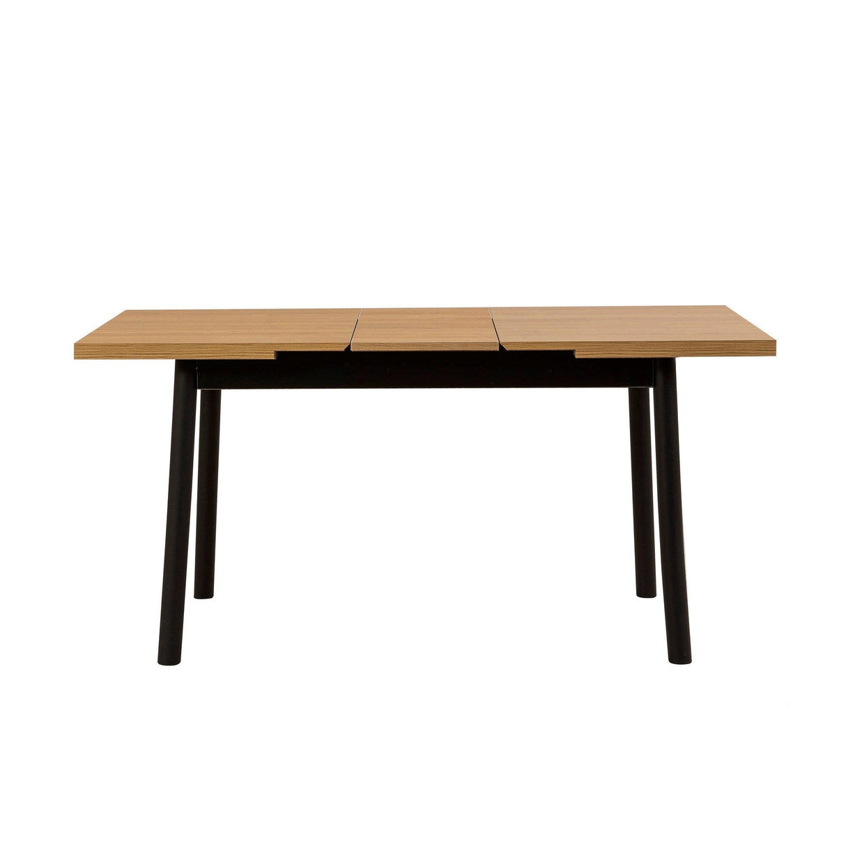 Set masă și scaune extensibile (4 bucăți) OLİVER SBT WHİTE KARİNA 11, Negru, 120x75x75 cm
