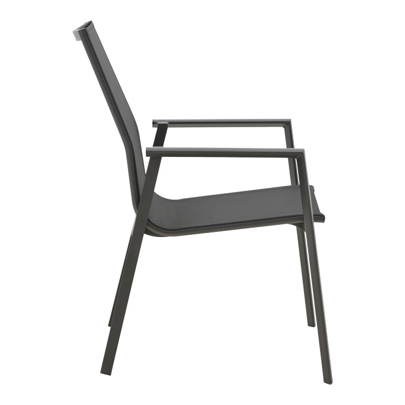 Set masa si scaune Pinap-Dashiell, 5 piese, D110x74 cm - Negru-Natural