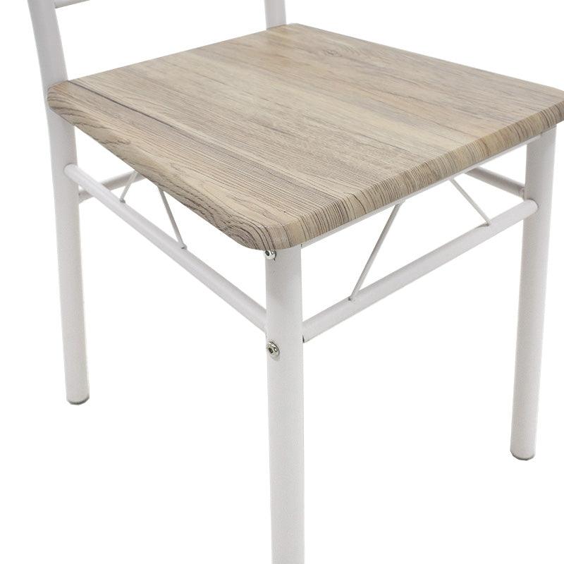 Set masa si scaune Roza, 5 piese, Nuc - Alb - Sonoma - Gri, 120x70x75 cm - Alb