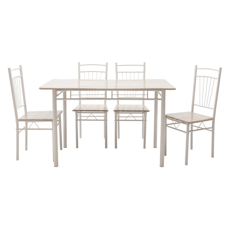 Set masa si scaune Roza, 5 piese, Nuc - Alb - Sonoma - Gri, 120x70x75 cm - Set masa si scaune Roza, 5 piese, Nuc - Alb - Sonoma - Gri, 120x70x75 cm - 072-000028