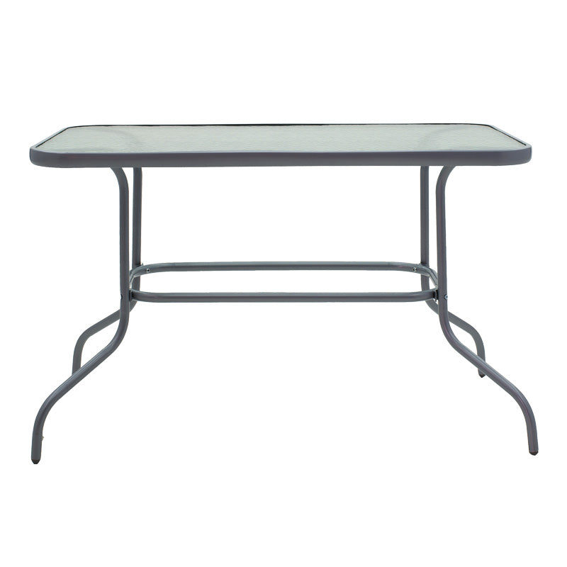Set masă și scaune Valor-Sussie, metal și sticlă, Gri, 110x60x70 cm