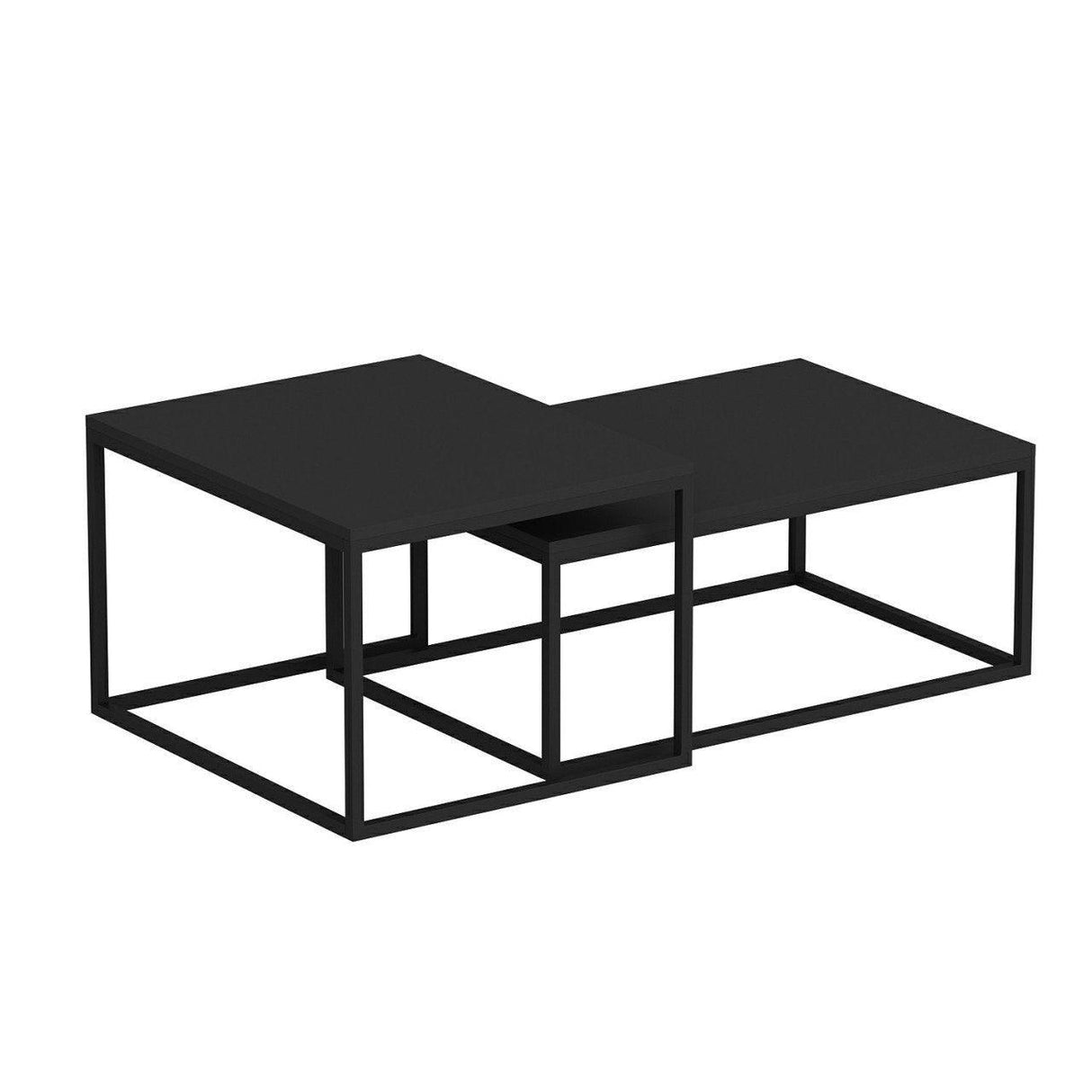 Set Masuta de Cafea Leka - Black, Negru, 60x45x47 cm