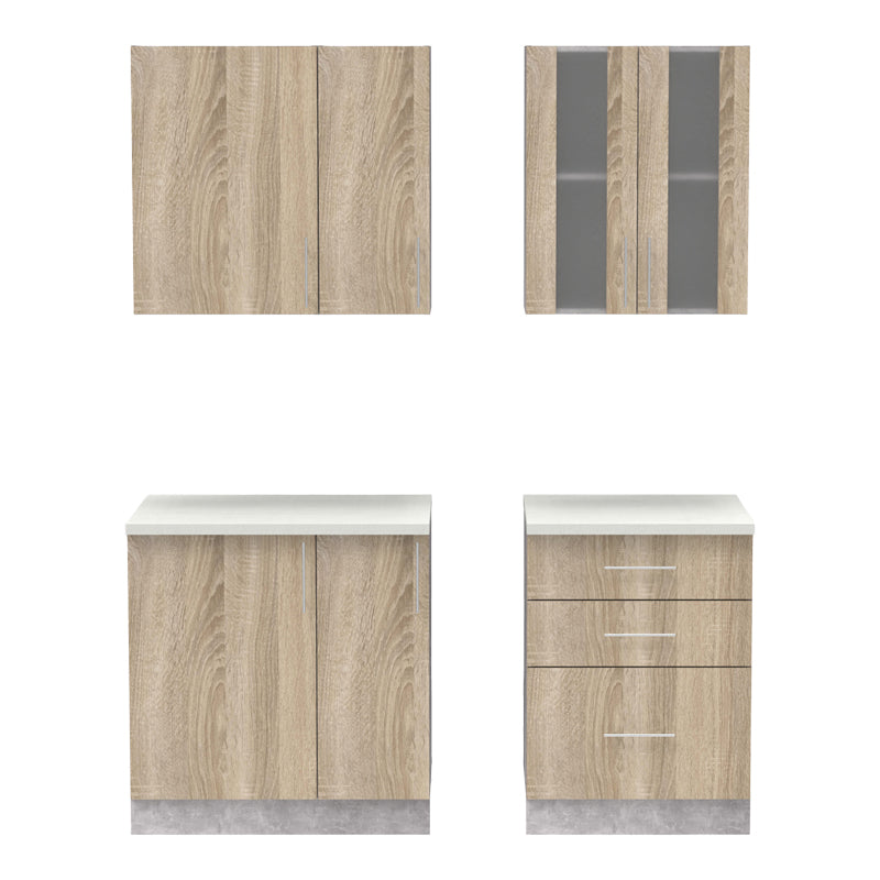 Set mobila bucatarie 4 buc Festa II, Sonoma, 140x60x85 cm