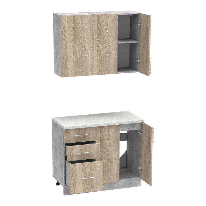 Set mobila bucatarie Festa, Sonoma, 100x60x85 cm