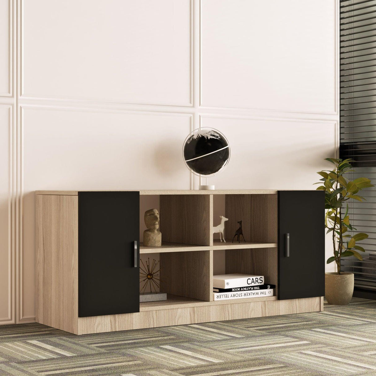 Set mobilier de birou Linta Max, 3 piese, Birou - Masuta - Consola, 140x60x74 cm - Stejar