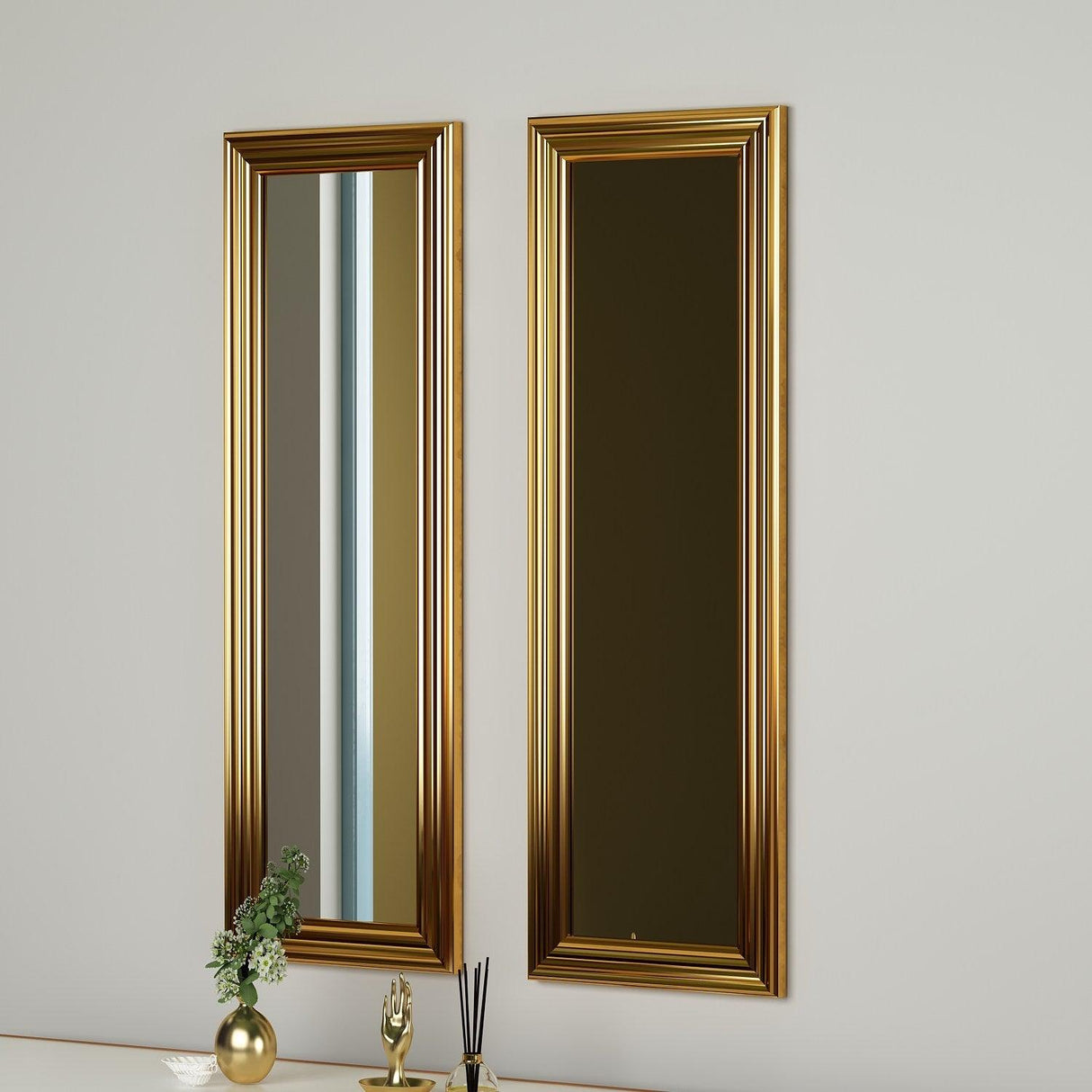 Set oglinzi (2 bucăți) Candy - Gold, Aur, 90x30 cm