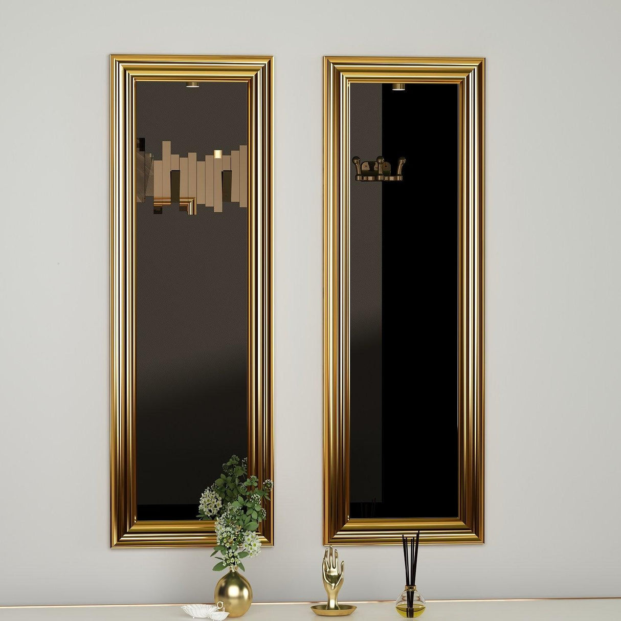 Set oglinzi (2 bucăți) Candy - Gold, Aur, 90x30 cm