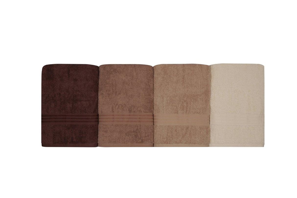 Set prosoape de baie (4 bucăți), Crem, 140x70 cm