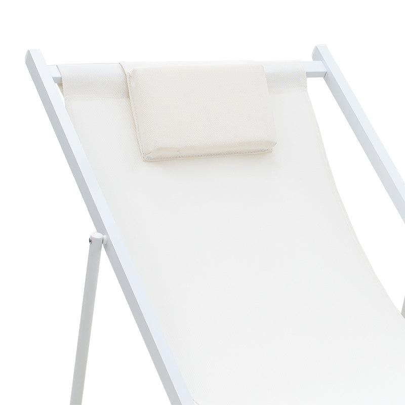 Sezlong Corte fag aluminiu texMaron, 190x70 cm - Alb