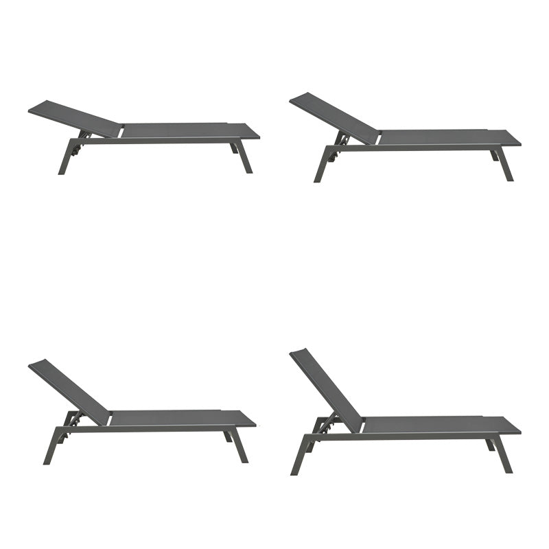 Sezlong Boka, Aluminiu si textilena, 60x192x31 cm - Negru