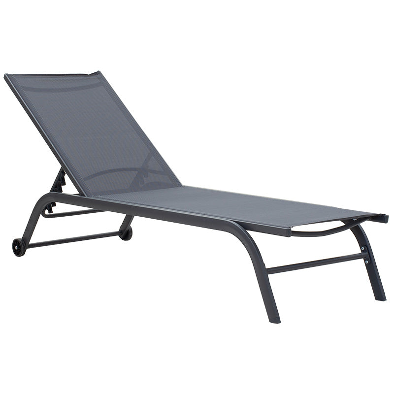 Sezlong Jaipur aluminiu tex Maron, Alb - Antracit, 65x192 cm - Antracit