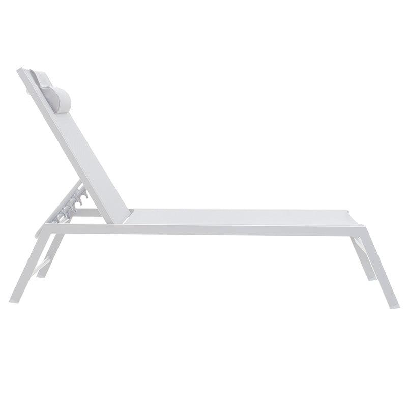 Sezlong Kiara aluminiu texMarona, Antracit - Alb, 70x200 cm - Alb