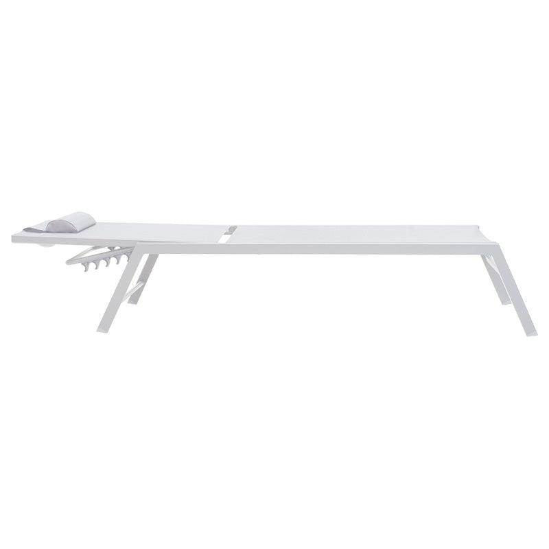 Sezlong Kiara aluminiu texMarona, Antracit - Alb, 70x200 cm - Alb