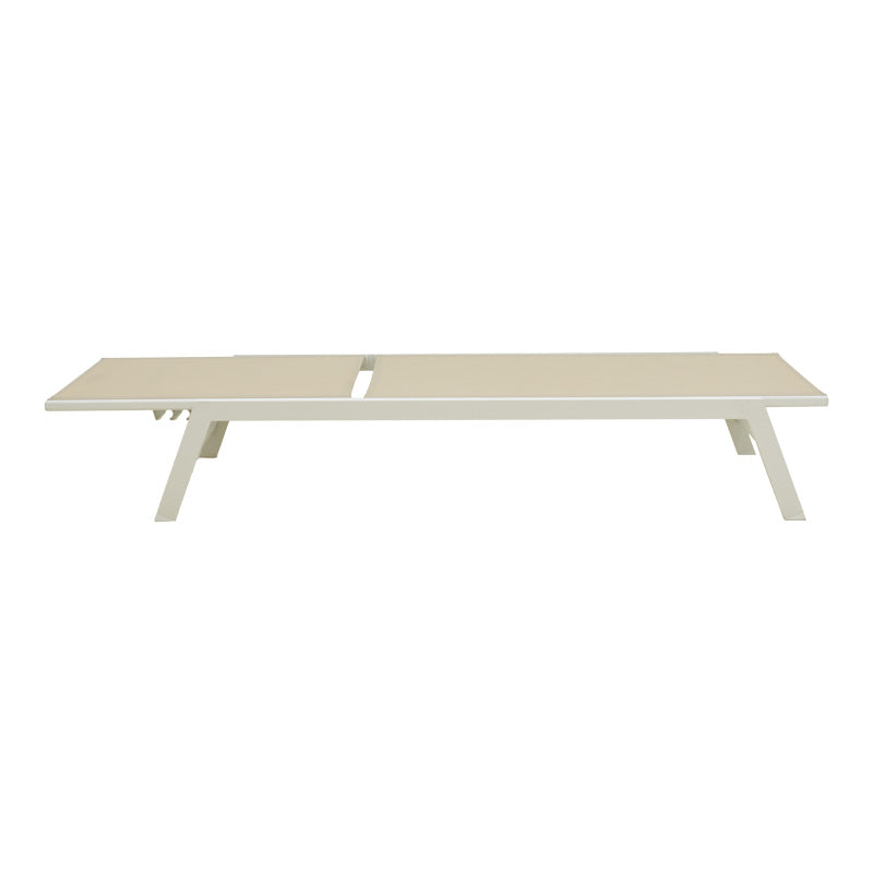 Sezlong Boka, Aluminiu si textilena, 60x192x31 cm - Alb-Bej