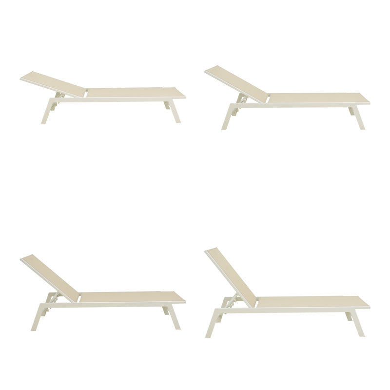 Sezlong Boka, Aluminiu si textilena, 60x192x31 cm - Alb-Bej