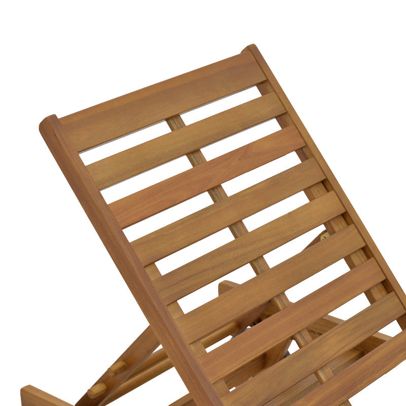 Sezlong Weylar lemn de salcam, Natural, 60x193x30 cm