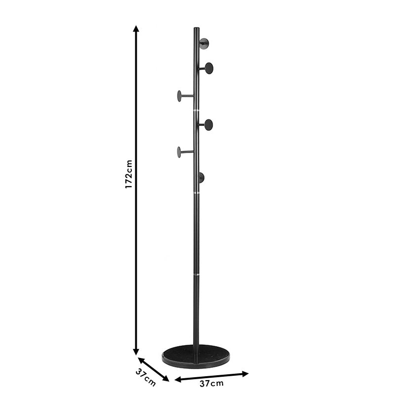 Suport pentru haine Adriana metalic, Alb - Negru, D37x172 cm - Alb