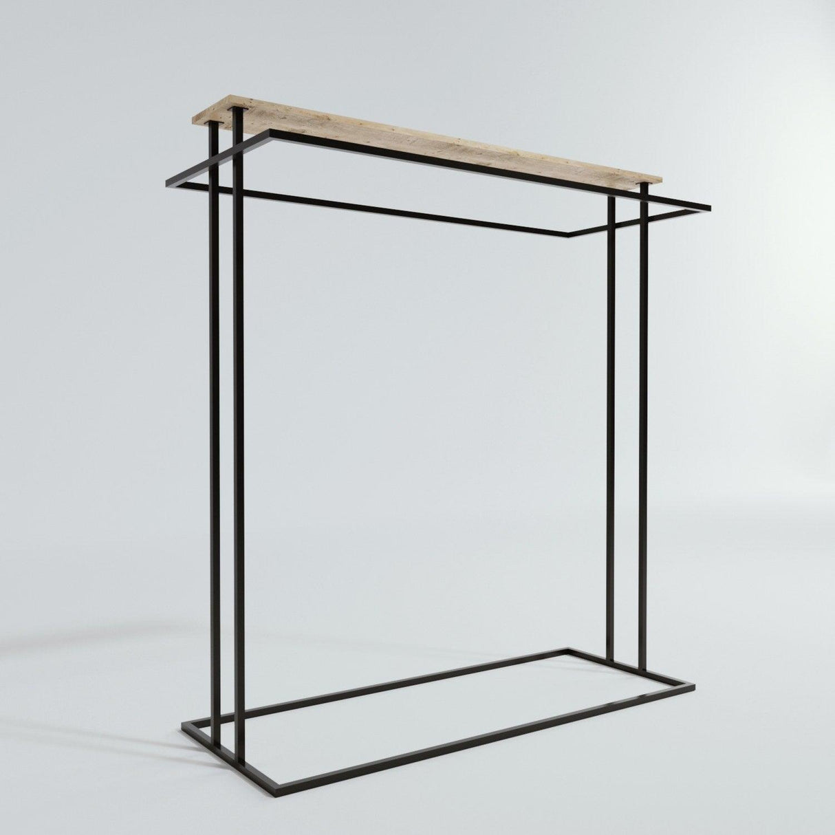 Suport/Stander Umerase Effenberg cu Raft si 2 Umerase, Crem, 170x40x170 cm