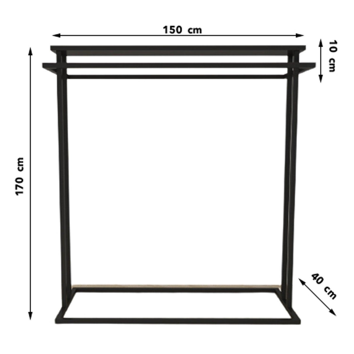 Suport/Stander Umerase Effenberg cu Raft si 2 Umerase, Crem, 170x40x170 cm