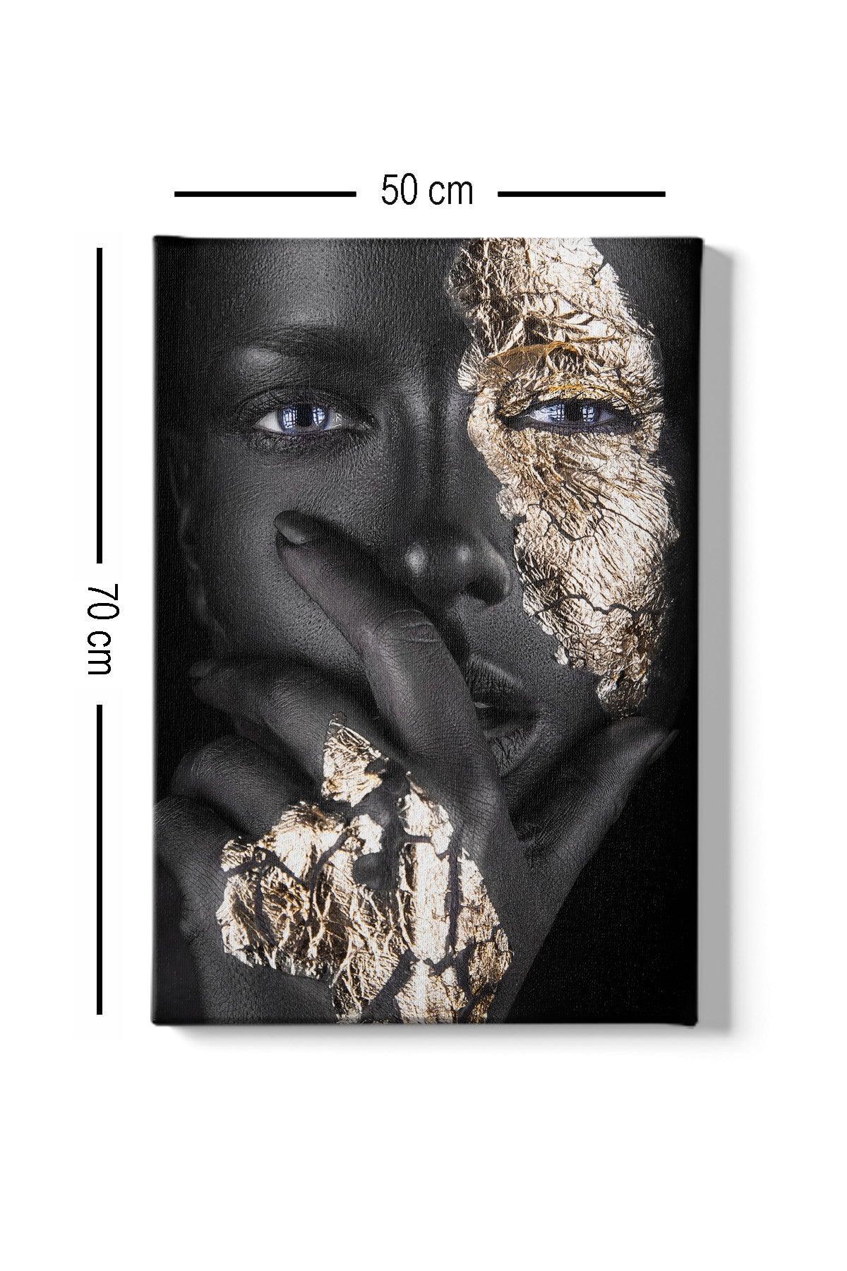Tablou Canvas Femeie Afracian, Multicolor, 70x50 cm