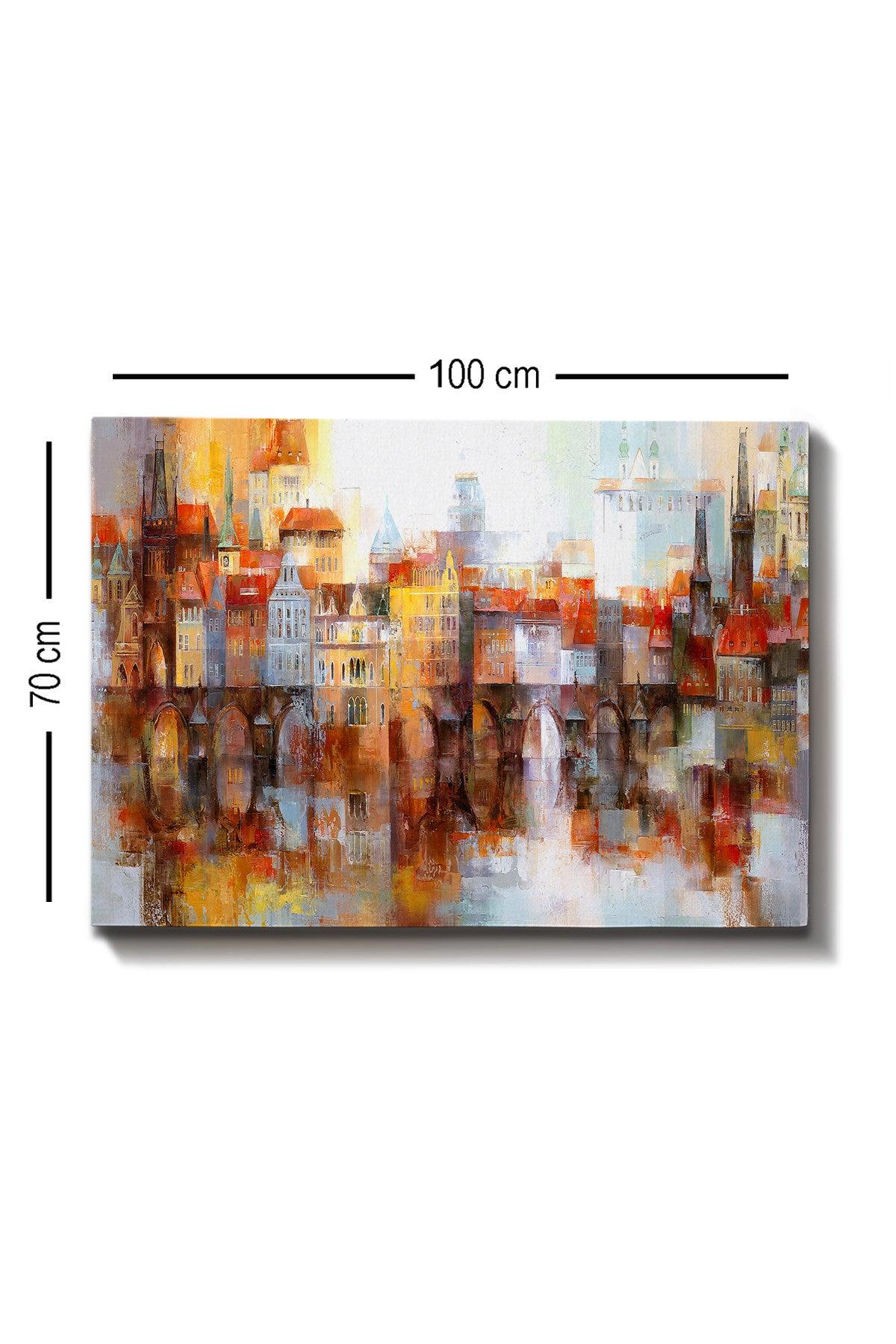 Tablou Canvas Sighisoara, Multicolor, 100x70 cm