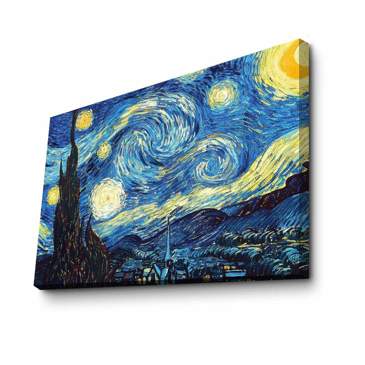Tablou Canvas Van Gogh Noapte instelata, Multicolor, 100x70 cm