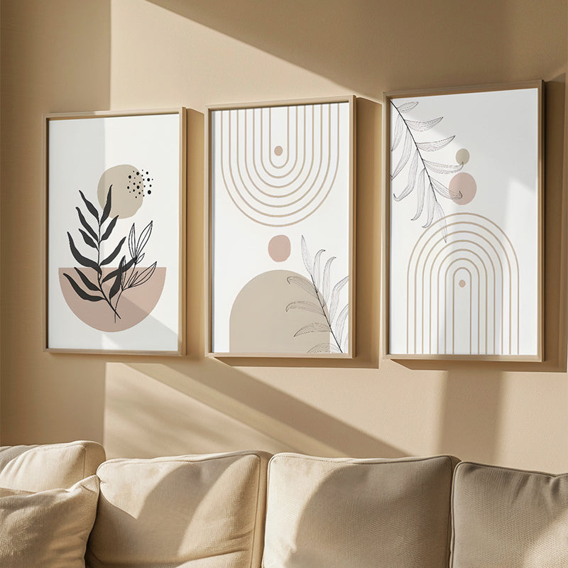 Tablou de perete în rama Solyre, triptic, Lemn, Natur, 33x48 cm