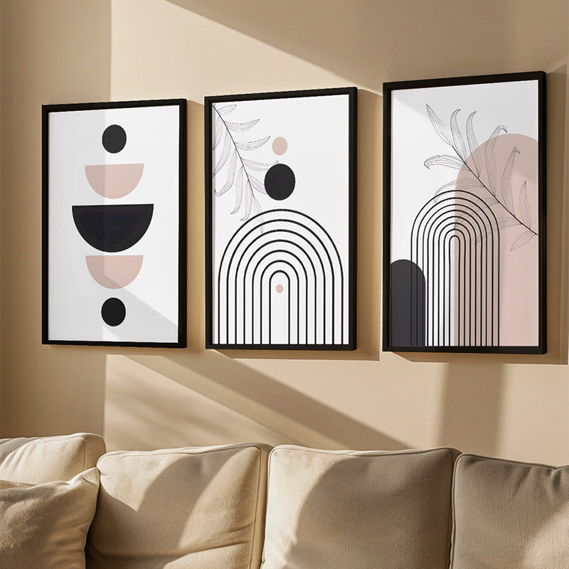 Tablou decorativ triptic Voren, Lemn, Multicolor, 33x48 cm