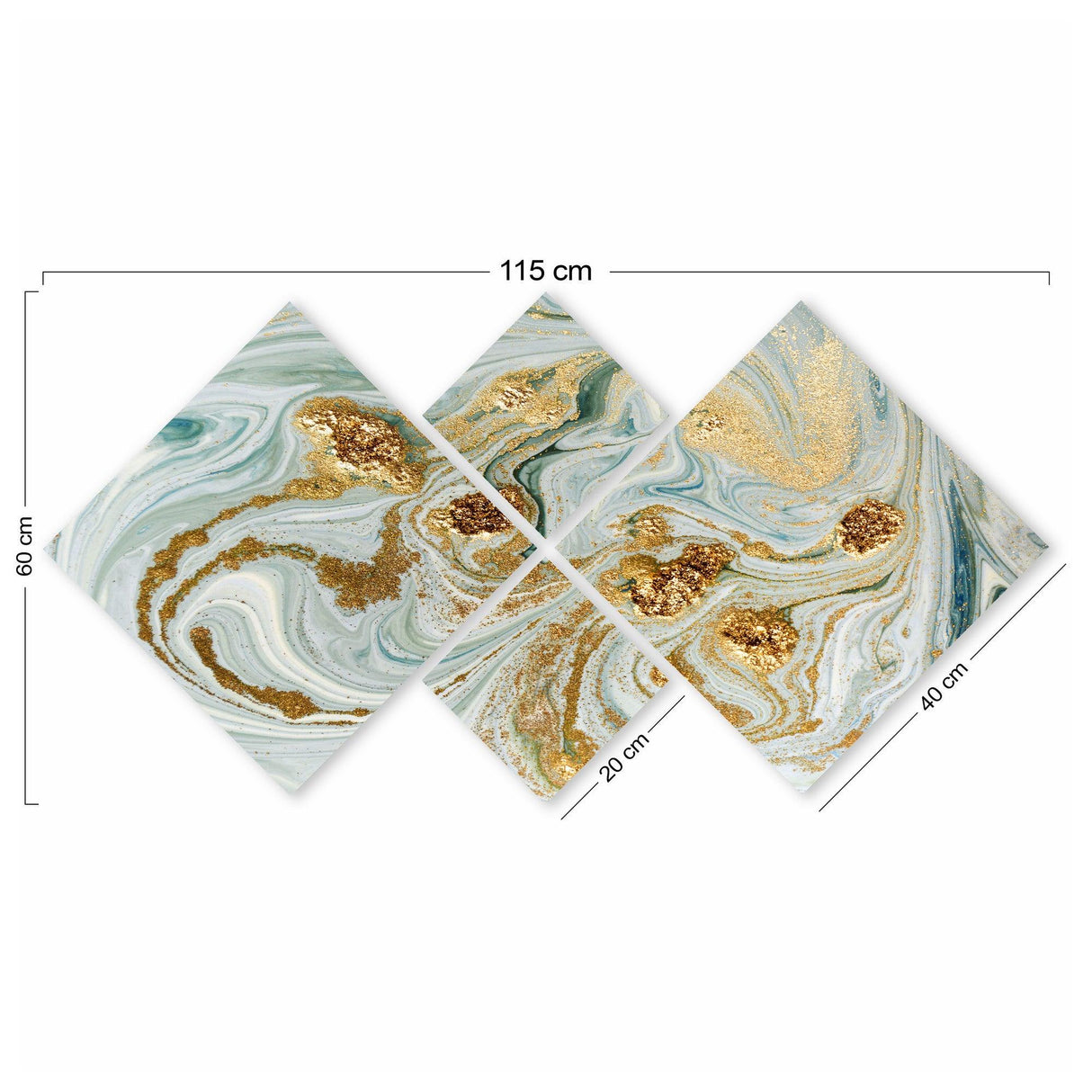 Tablou MDF Iluzion, 4 bucati, Multicolor, 115x60 cm
