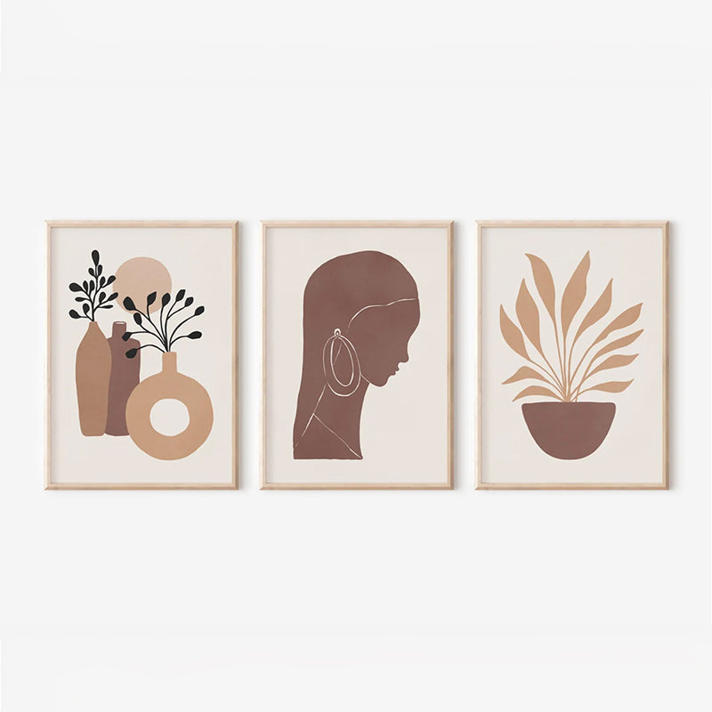 Tablou triptic Bemel, Multicolor, 33x48 cm