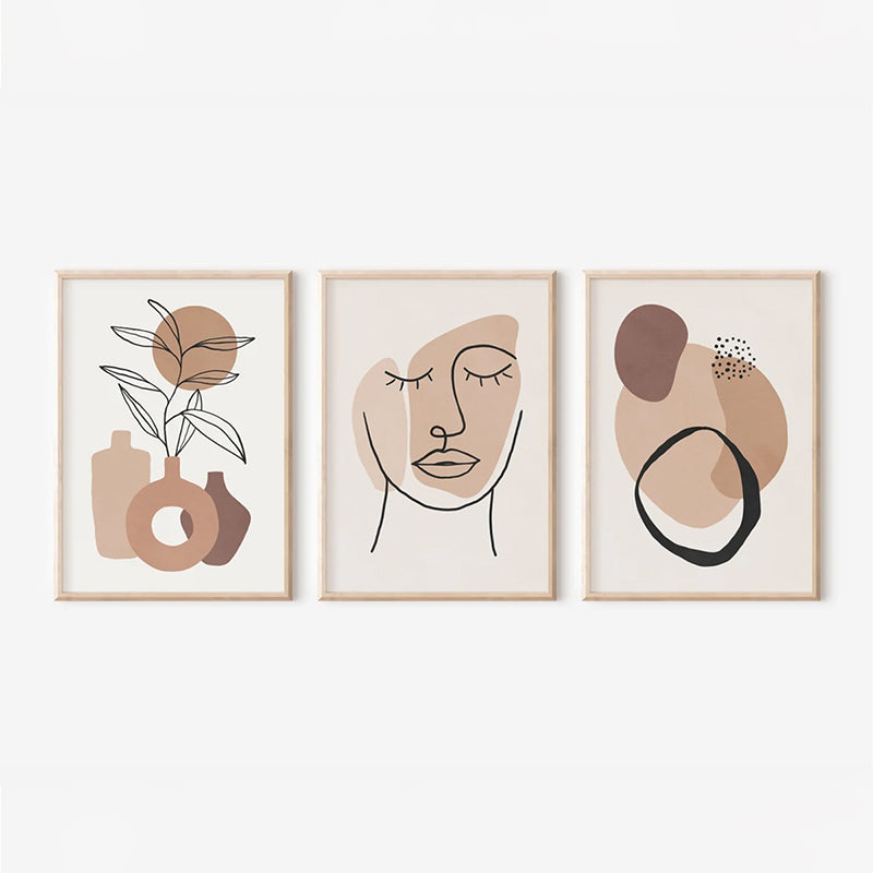 Tablou triptic Grende, Cadru, Multicolor, 33x48 cm