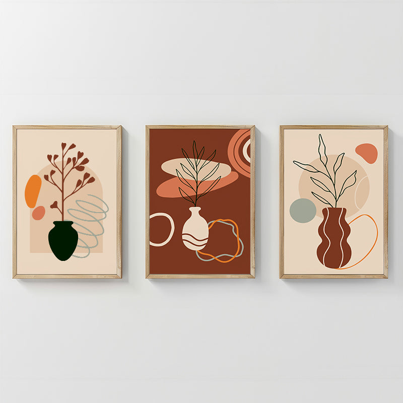 Tablou Triptic, Nyra, Cadru din Lemn, Multicolor, 33x48 cm