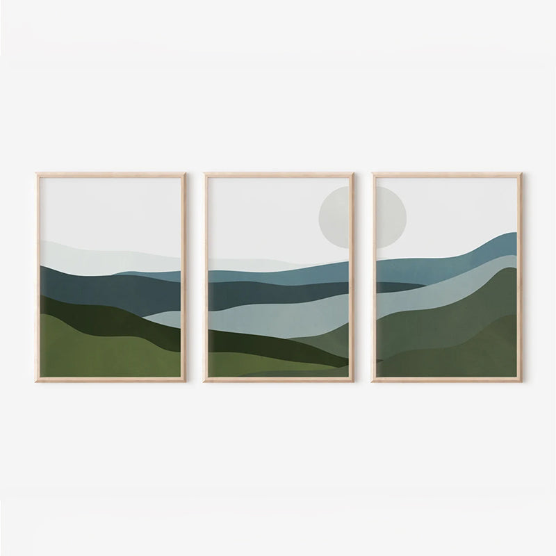 Tablou triptic Orbis, Cadru, Multicolor, 33x48 cm